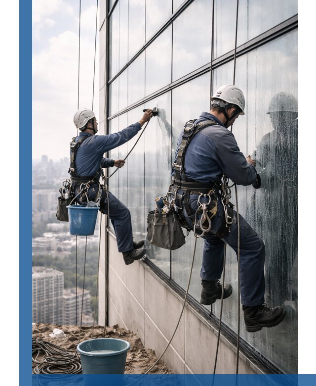 Профессиональная мойка фасадных окон альпинистами в Кумертау