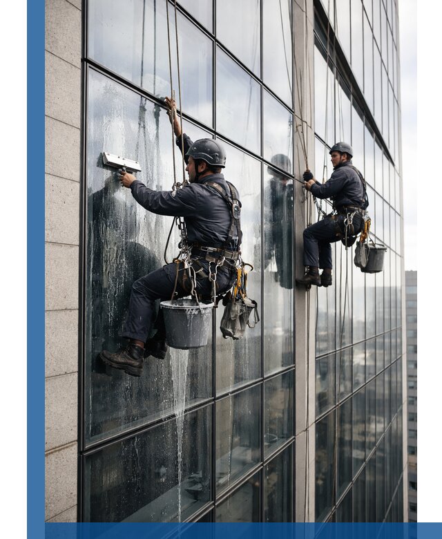 Профессиональная мойка стеклянных фасадов зданий в Кумертау