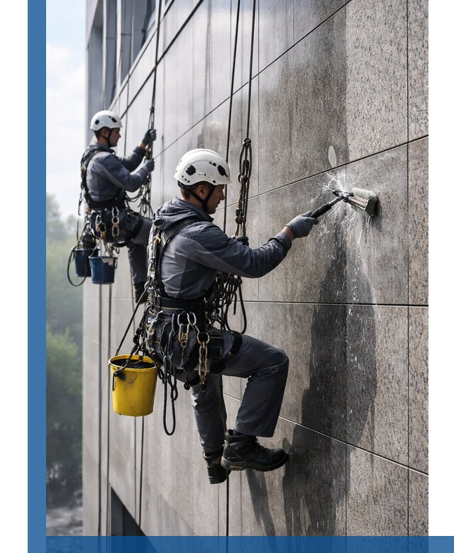 Профессиональная мойка фасада из керамогранита в Кумертау