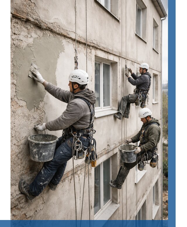 Ремонт штукатурного фасада в Кумертау от 766 р. под ключ | ВЫСОТНИК-Кра