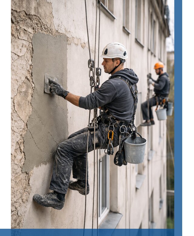 Восстановление штукатурки фасада в Кумертау от 1225 р. | ВЫСОТНИК-Кра