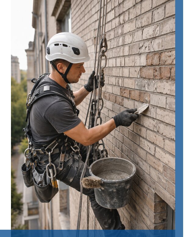 Ремонт кирпичной кладки фасада в Кумертау от 1838 р. | ВЫСОТНИК-Кра