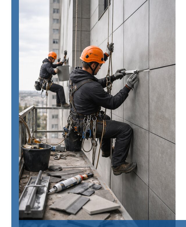 Профессиональный ремонт фасада из керамогранита в Кумертау