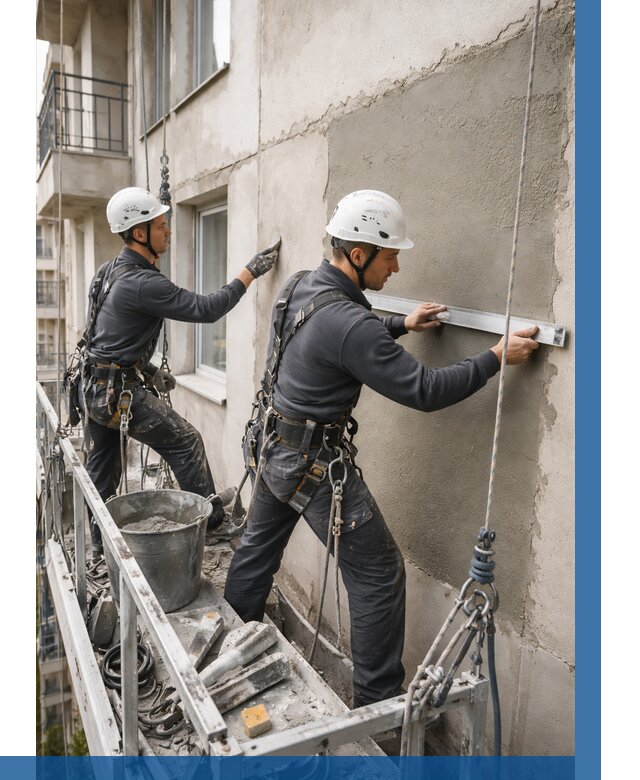 Штукатурка фасада на высоте в Кумертау от 919 р. | ВЫСОТНИК-Кра