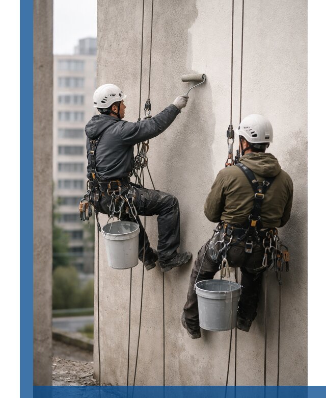 Покраска фасадов высотными альпинистами в Кумертау с гарантией