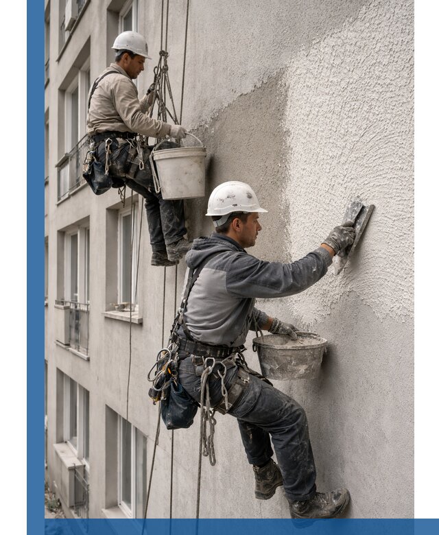 Нанесение декоративной штукатурки короед на фасад в Кумертау