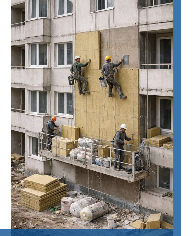 Утепление фасада минватой в Кумертау от 1531 р. | ВЫСОТНИК-Кра