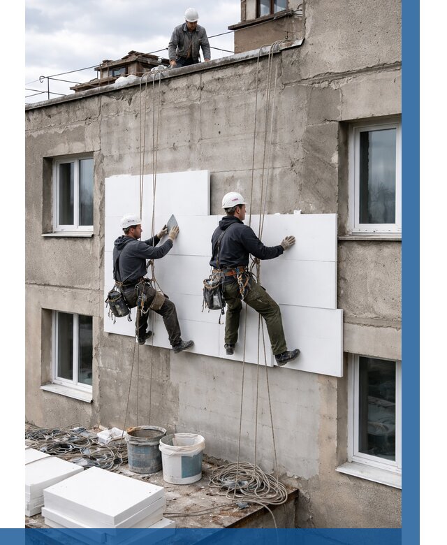 Утепление фасада пенополистиролом в Кумертау от 1838 р. | ВЫСОТНИК-Кра