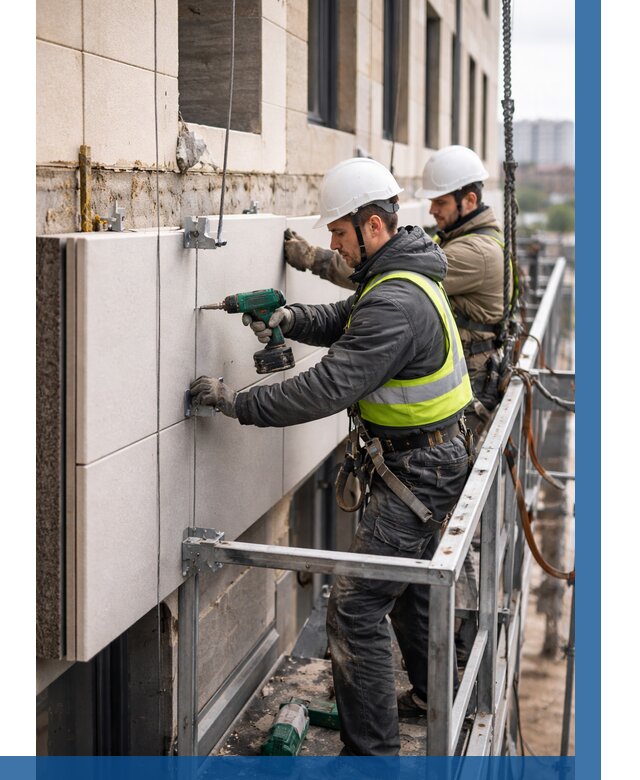 Монтаж фасадных термопанелей в Кумертау от 1531 р. | ВЫСОТНИК-Кра