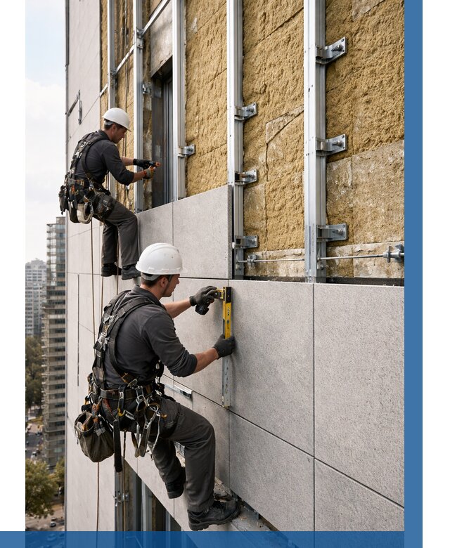 Монтаж вентилируемого фасада в Кумертау от 3573 р. | ВЫСОТНИК-Кра