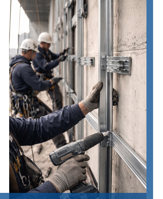 Монтаж подсистемы вентфасада в Кумертау от 868 р. | ВЫСОТНИК-Кра