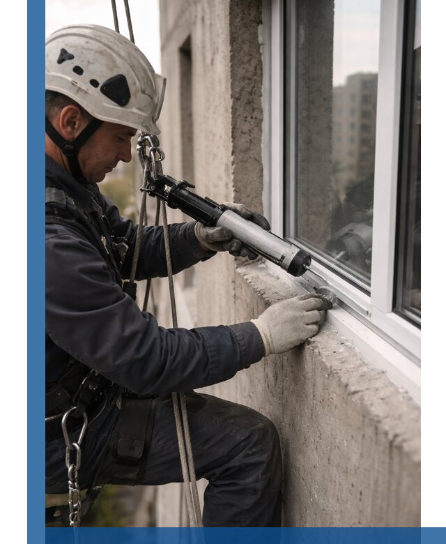 Герметизация оконных швов снаружи в Кумертау профессионально