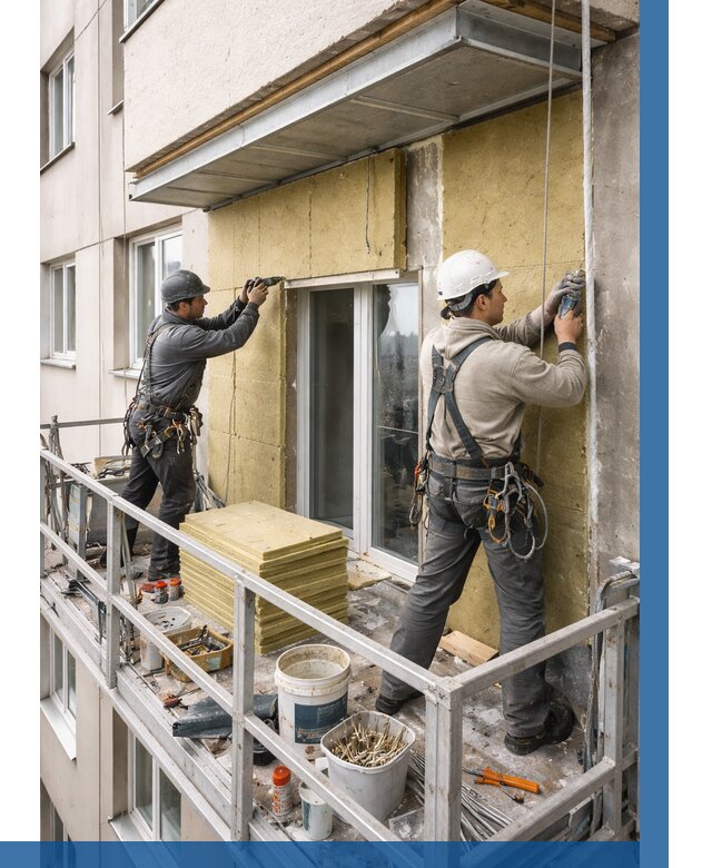 Утепление балкона снаружи в Кумертау от 1633 р. под ключ ВЫСОТНИК-Кра