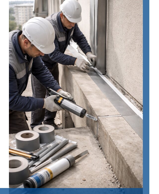 Герметизация примыкания балкона в Кумертау от 4594 р. | ВЫСОТНИК-Кра