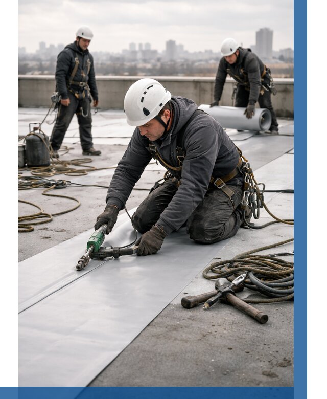 Ремонт мембранной кровли в Кумертау от 1838 р./м2 | ВЫСОТНИК-Кра