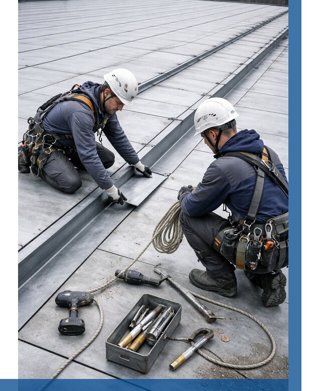 Ремонт фальцевой кровли в Кумертау от 715 р. | ВЫСОТНИК-Кра