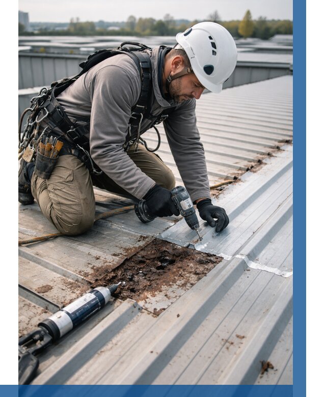 Ремонт профнастила на кровле в Кумертау от 715 р. | ВЫСОТНИК-Кра