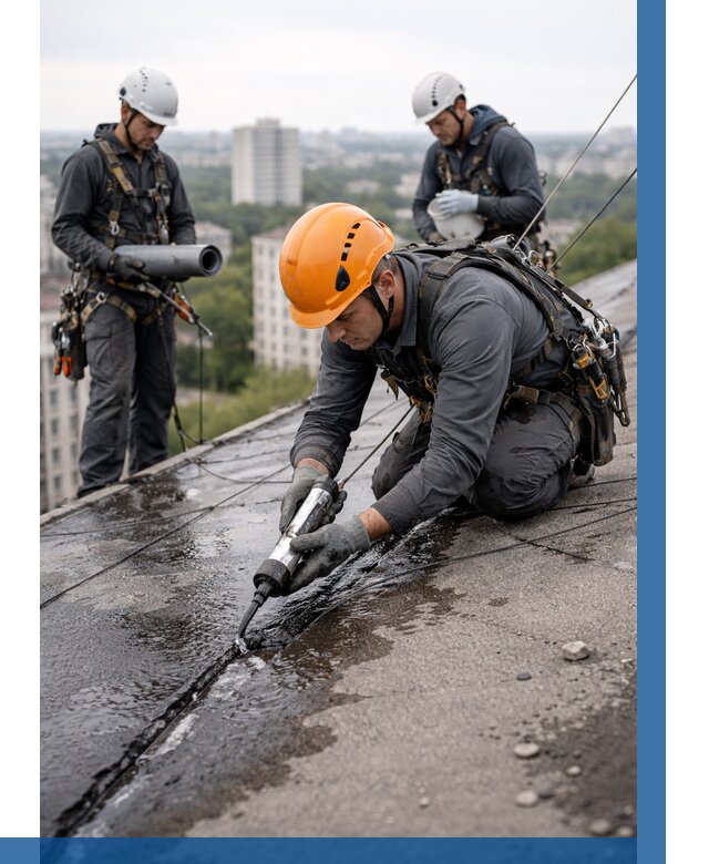 Устранение протечек кровли в Кумертау от 12251 р. | ВЫСОТНИК-Кра