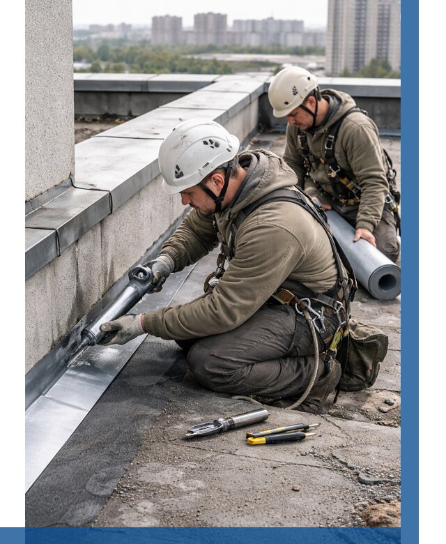 Ремонт кровельных примыканий в Кумертау от 1225 р. | ВЫСОТНИК-Кра