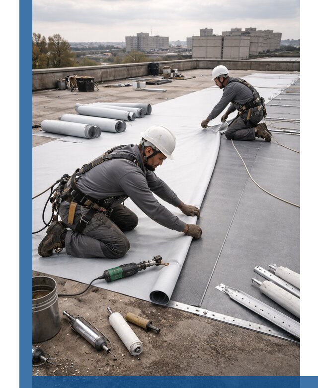 Монтаж мембранной кровли в Кумертау для промышленных зданий