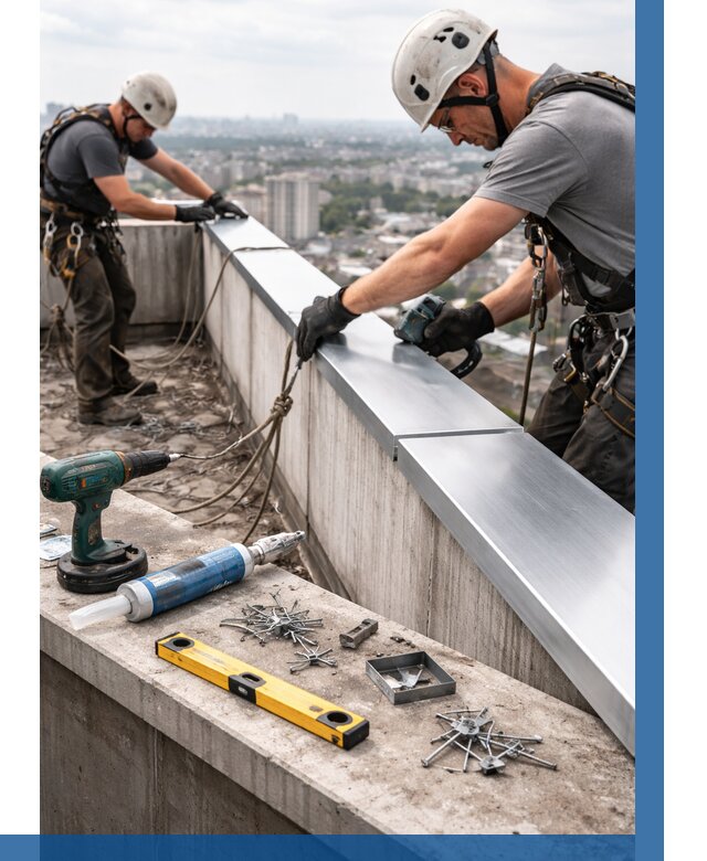 Монтаж парапетных крышек в Кумертау от 817 р. | ВЫСОТНИК-Кра