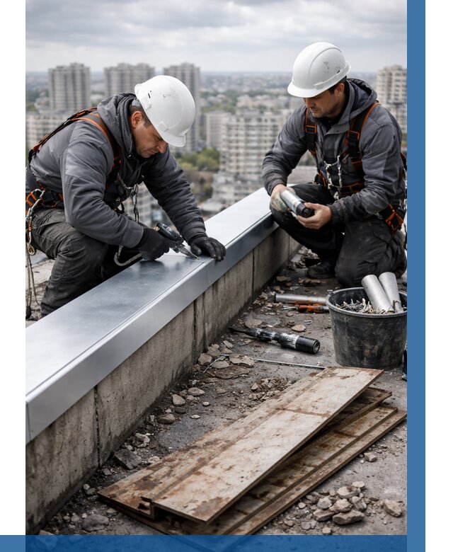 Замена парапетных крышек под ключ в Кумертау от 1225 р. | ВЫСОТНИК-Кра