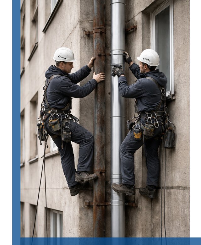 Замена водосточных труб в Кумертау: монтаж и демонтаж под ключ