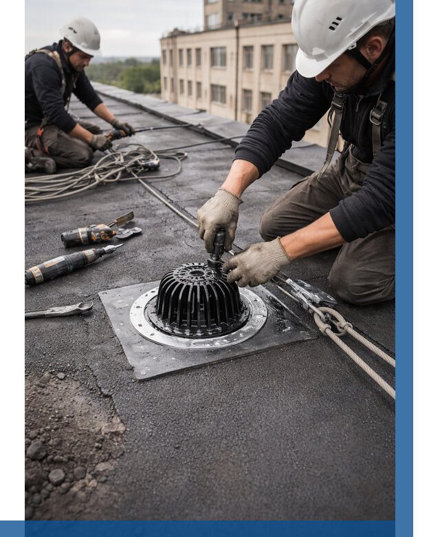 Установка водосточных воронок в Кумертау цена от 3573 р. | ВЫСОТНИК-Кра