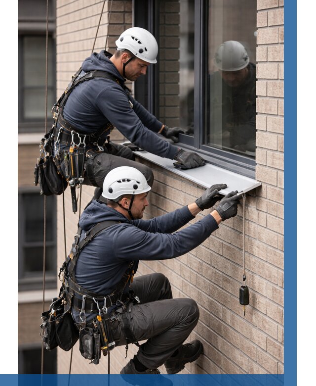 Монтаж оконных отливов под ключ в Кумертау от 3573 р. | ВЫСОТНИК-Кра