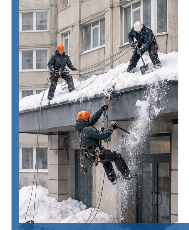 Безопасная очистка навесов от снега в Кумертау круглогодично