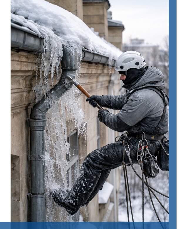 Очистка водостоков от льда в Кумертау от 3573 р. | ВЫСОТНИК-Кра