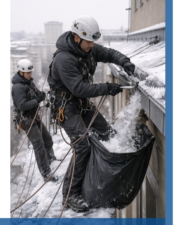 Аварийная очистка крыши в Кумертау под ключ от 306 р. | ВЫСОТНИК-Кра