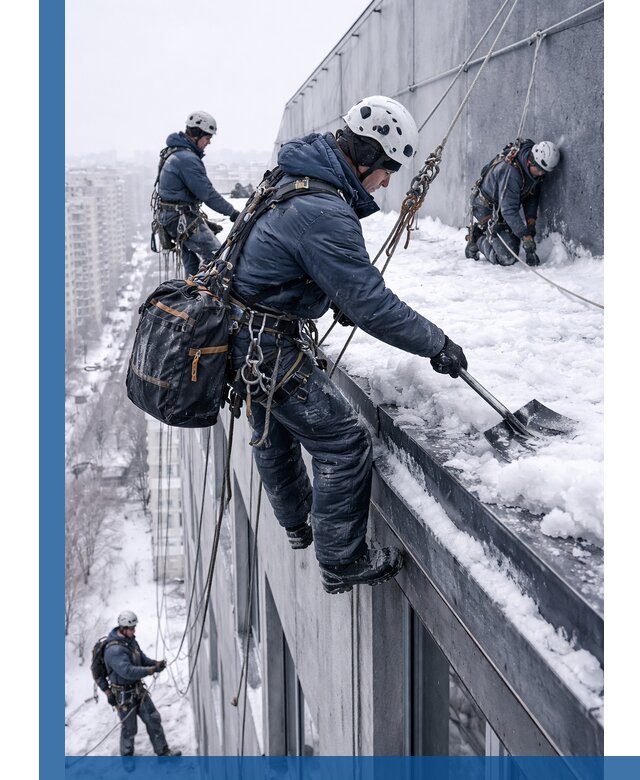 Абонентское обслуживание кровли зимой в Кумертау регулярный уход