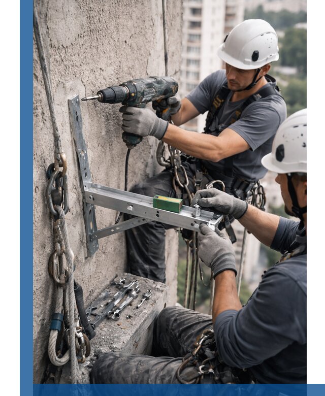 Установка кронштейнов кондиционера и крепежа в Кумертау