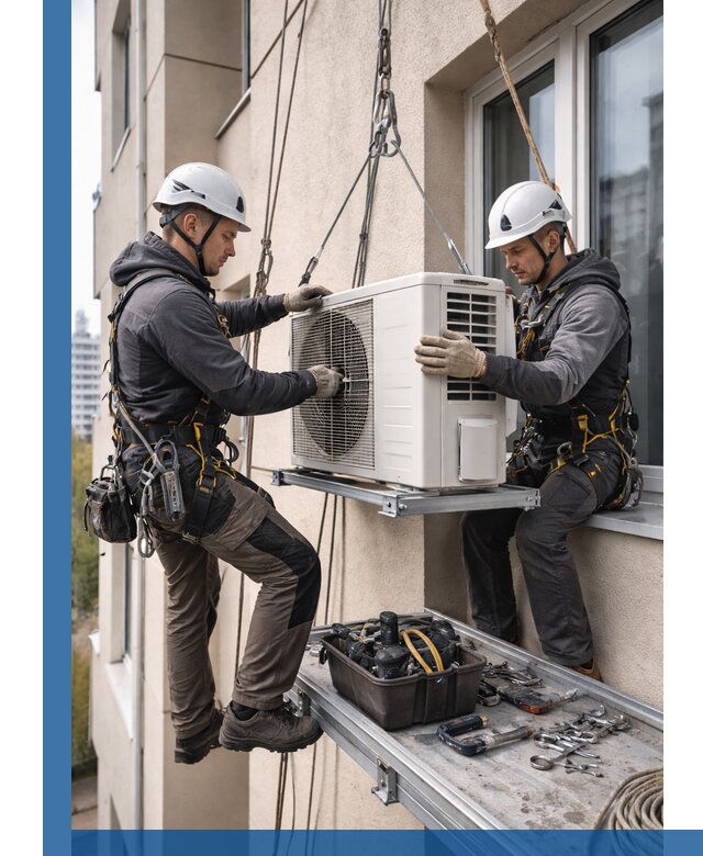 Перенос внешнего блока кондиционера в Кумертау с монтажом и крепежом