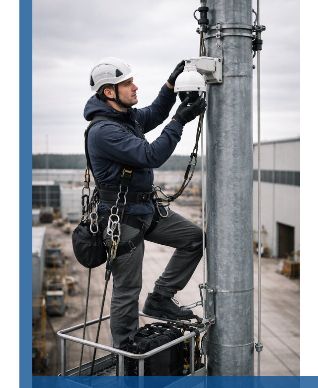 Профессиональная установка видеокамер на мачте в Кумертау