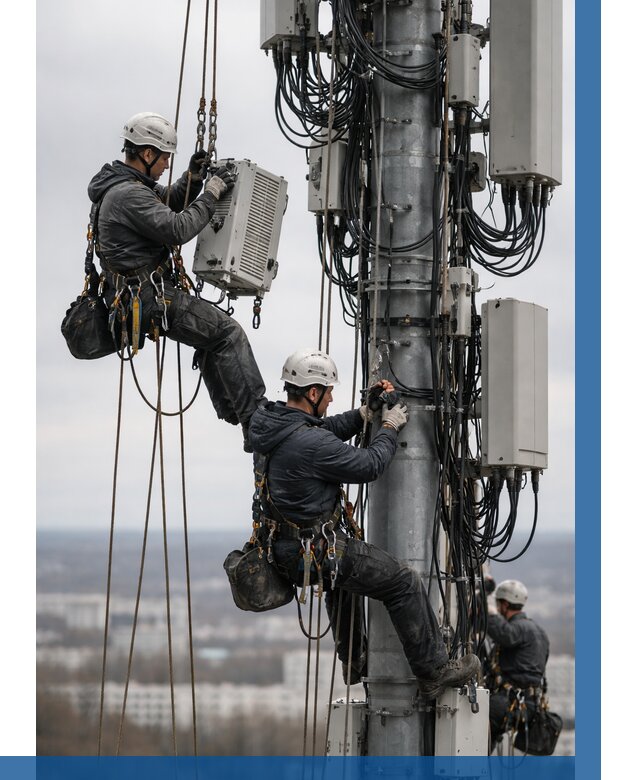 Монтаж оборудования связи на мачте в Кумертау от 7657 р. | ВЫСОТНИК-Кра