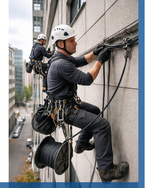 Прокладка кабеля по фасаду в Кумертау от 357 р. | ВЫСОТНИК-Кра