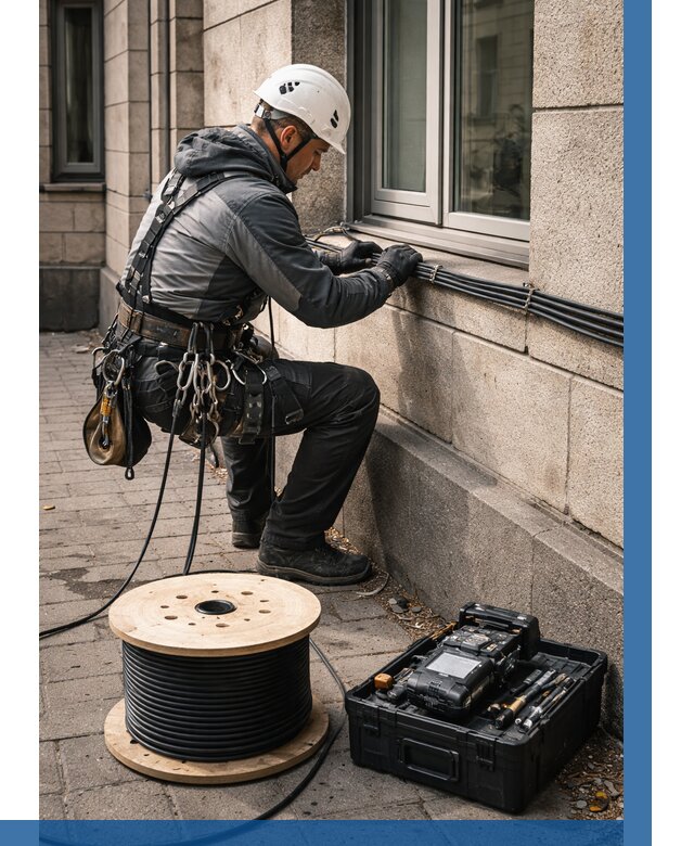 Прокладка оптоволоконного кабеля в Кумертау от 817 р. | ВЫСОТНИК-Кра