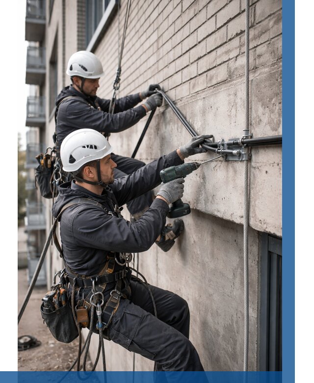 Крепление кабеля на фасаде в Кумертау от 357 р. | ВЫСОТНИК-Кра