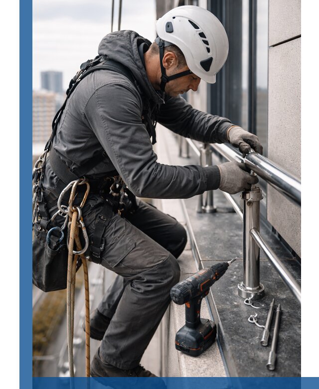 Монтаж ограждений на высоте в Кумертау для зданий и конструкций