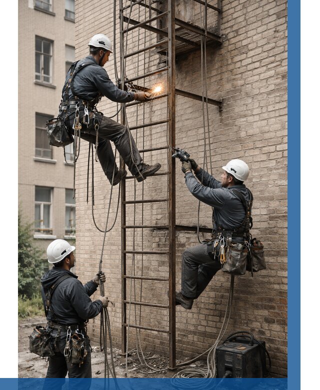 Ремонт пожарной лестницы в Кумертау от 7657 р. | ВЫСОТНИК-Кра