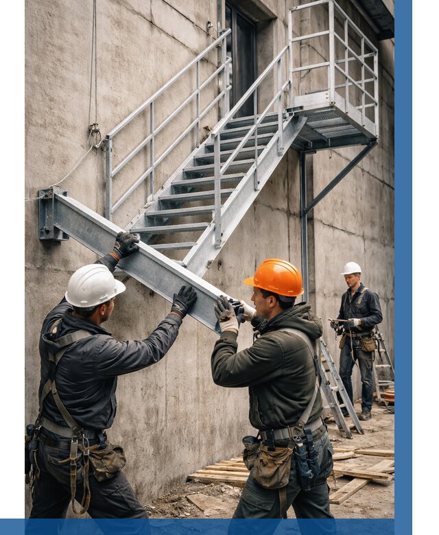 Монтаж металлических лестниц в Кумертау от 15314 р. | ВЫСОТНИК-Кра