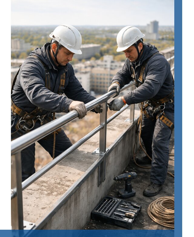 Монтаж перил на высоте в Кумертау от 2552 р. | ВЫСОТНИК-Кра