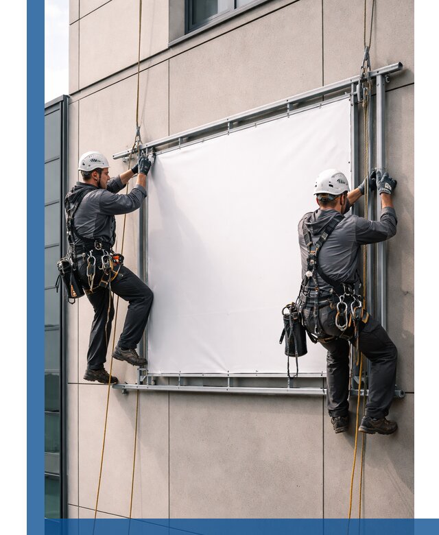 Монтаж наружной рекламной вывески в Кумертау под ключ