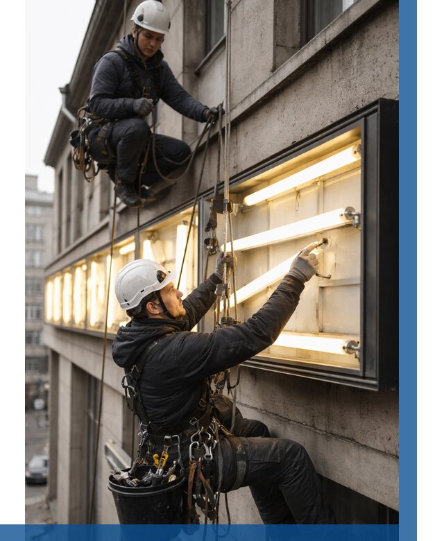 Замена ламп в вывеске в Кумертау под ключ от 3573 р. | ВЫСОТНИК-Кра