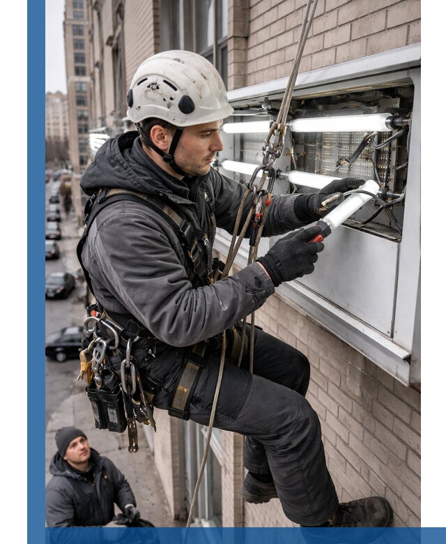 Профессиональная замена ламп в наружной вывеске в Кумертау