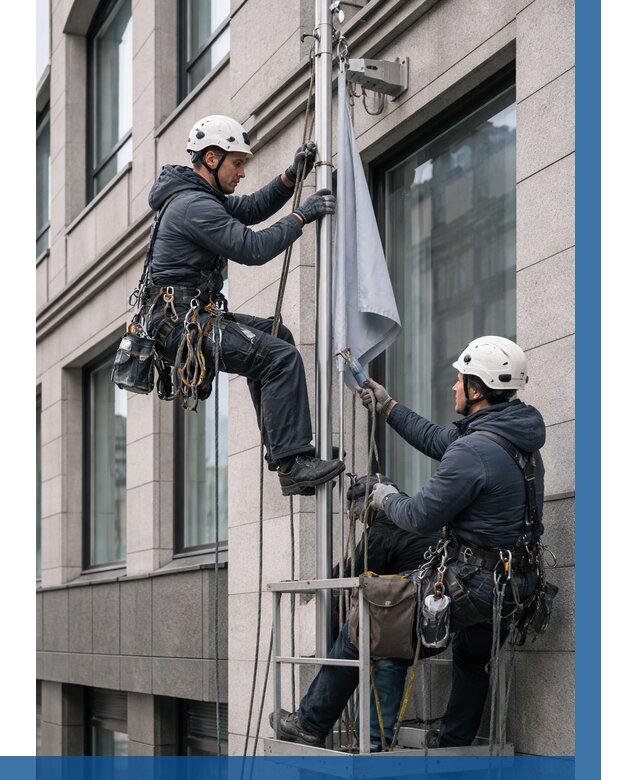 Установка флагов на фасаде в Кумертау от 4594 р. | ВЫСОТНИК-Кра