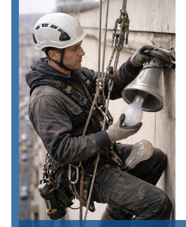 Замена ламп на высоте в Кумертау профессионально и быстро