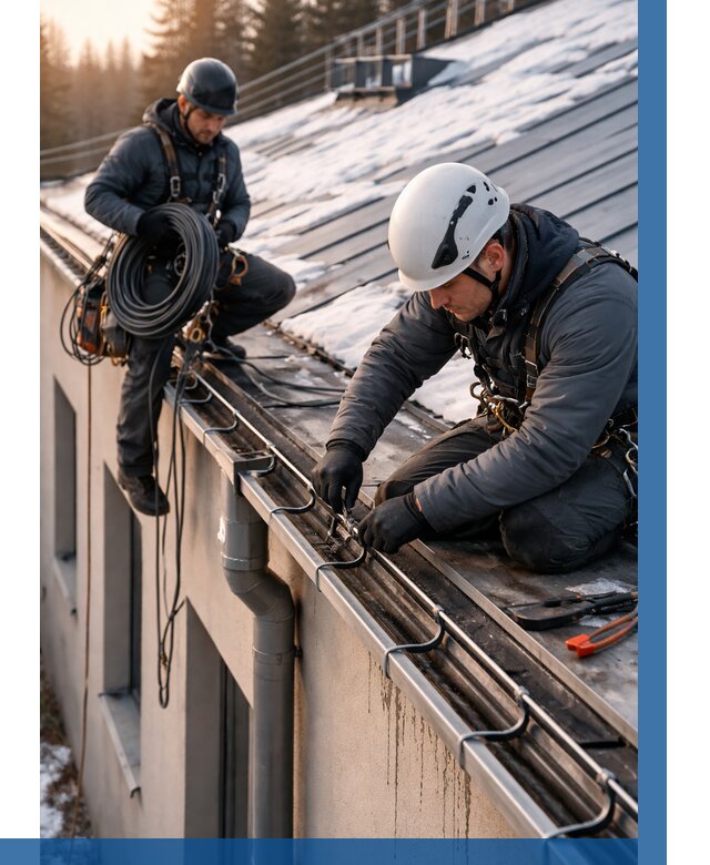 Монтаж греющего кабеля на кровле в Кумертау от 459 р. | ВЫСОТНИК-Кра